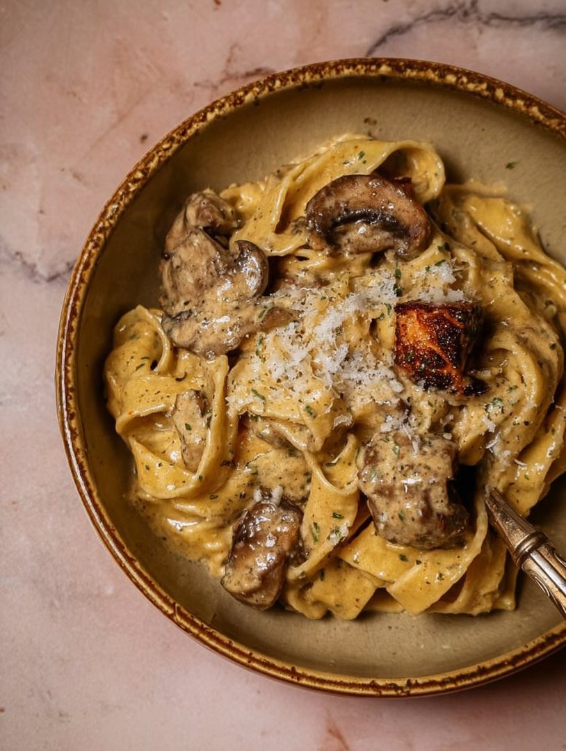 Gorgonzola-Trüffel-Pasta mit Pilzen image 2