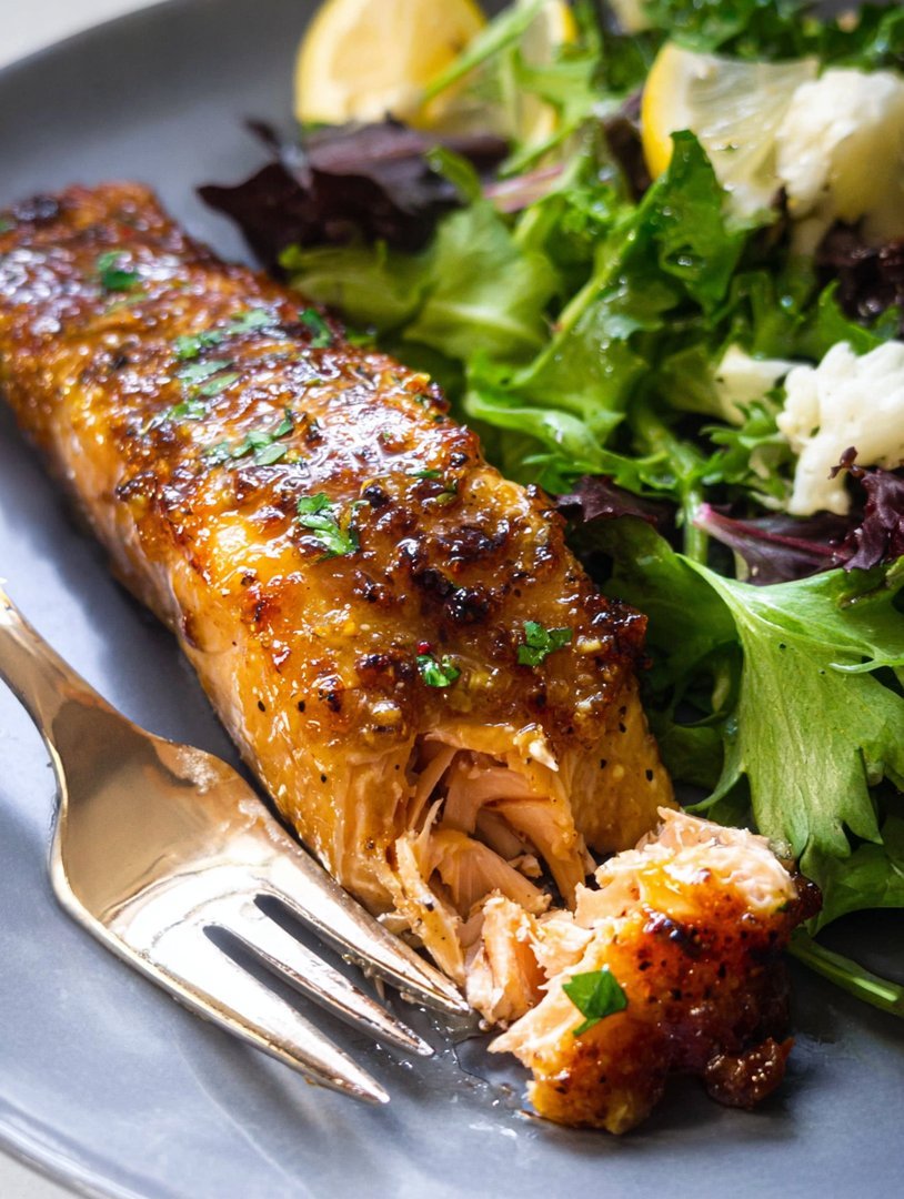 Honig-Senf-Lachs aus der Heißluftfritteuse image 2