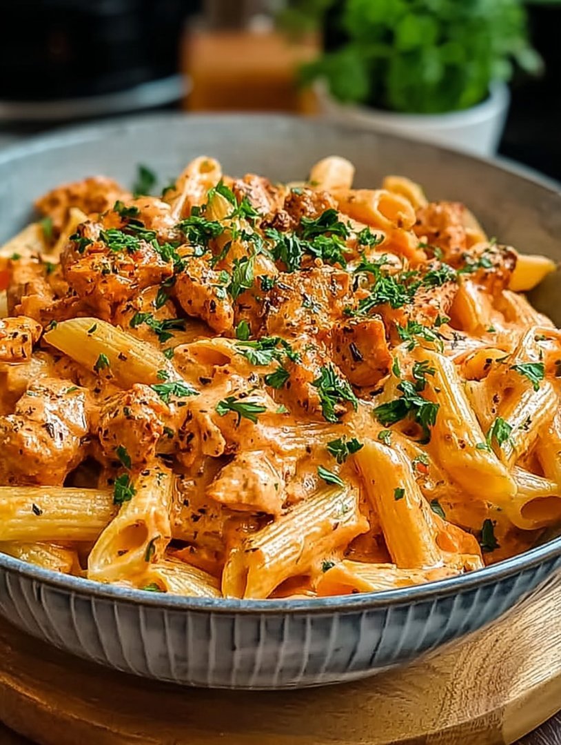 Nudeln mit Hähnchen in cremiger Paprikasoße image 2