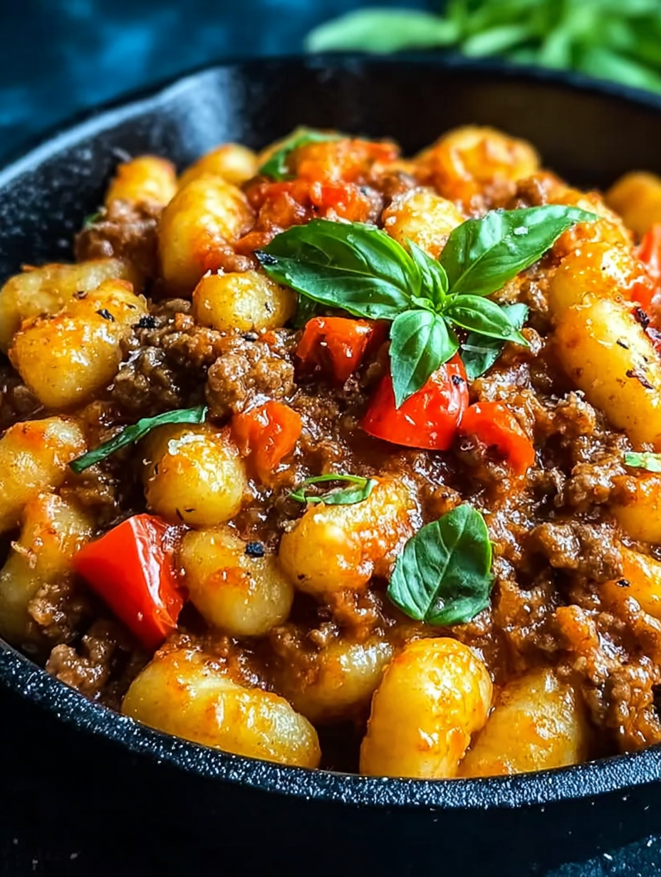 Pfanne Gnocchi mit Hackfleisch und Paprika image 2