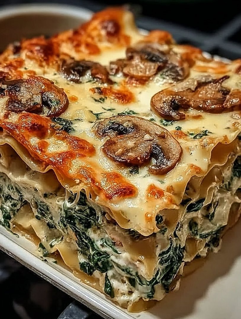 Cremige Spinat-Pilz-Lasagne image 2