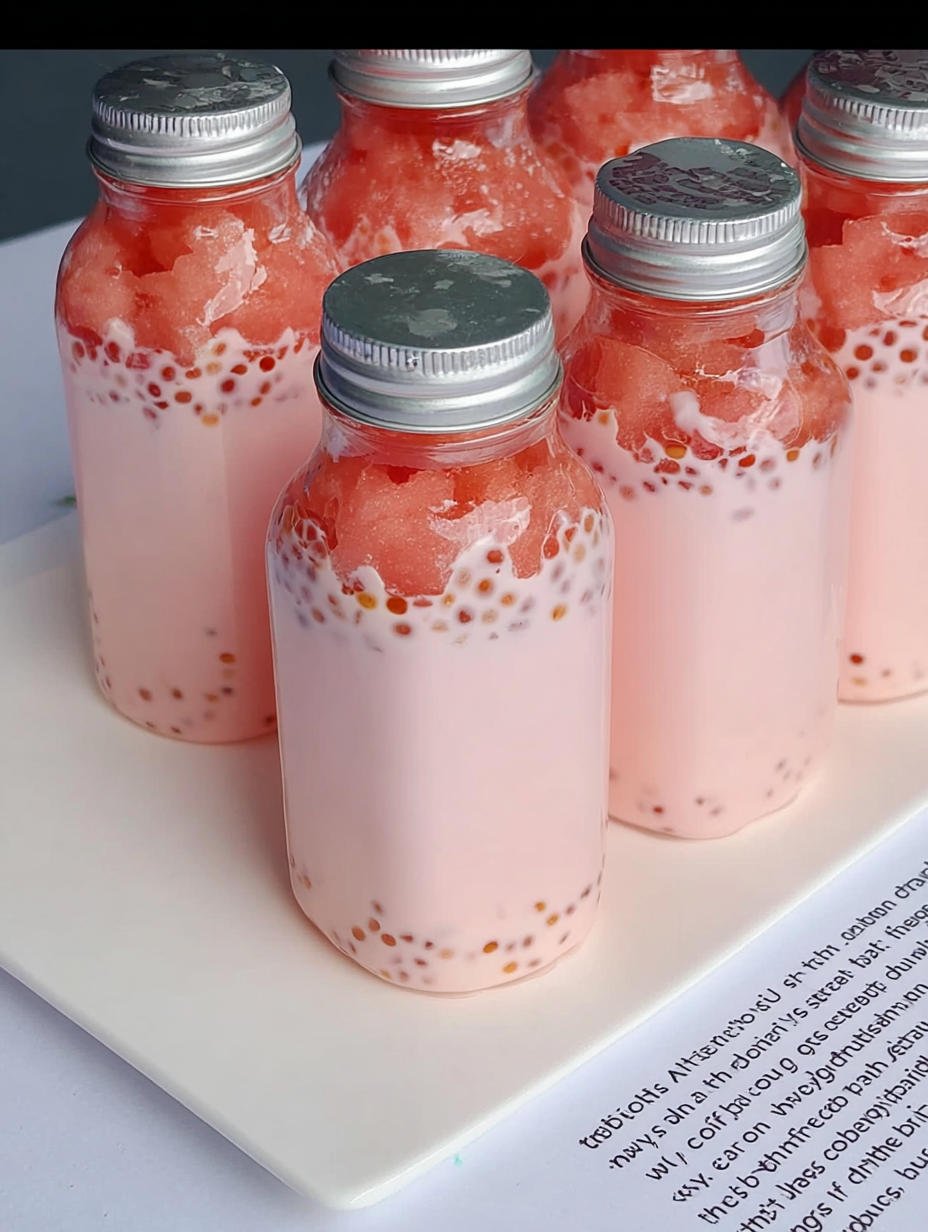 Einfaches Wassermelonen-Kokos-Sago-Dessert image 2