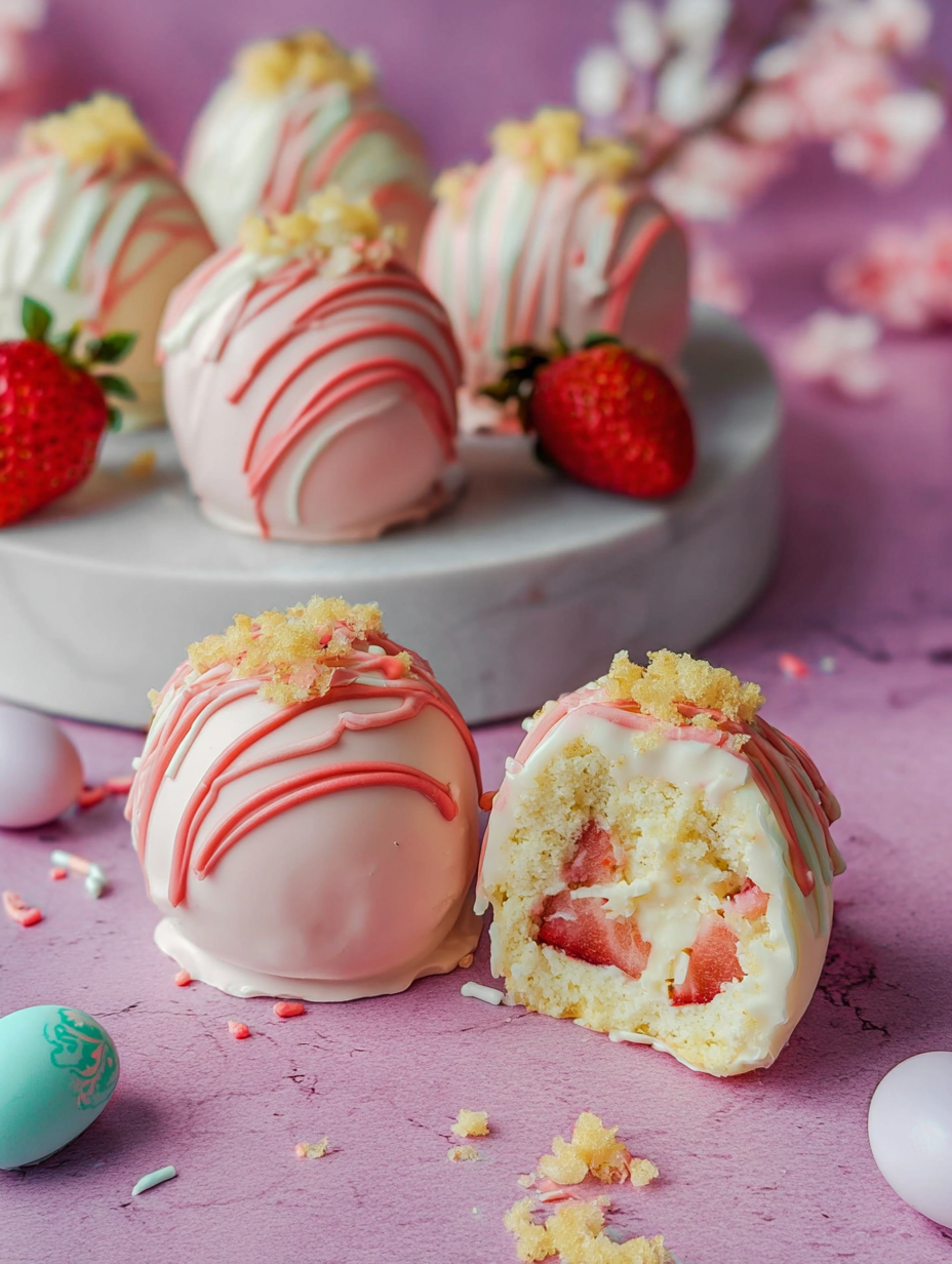Erdbeerkuchen-Frühlingsfest-Eierbomben image 2
