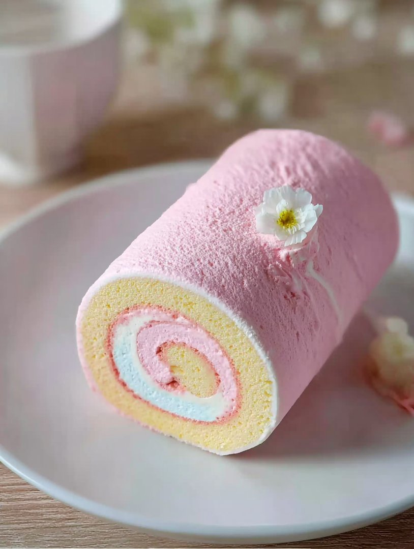 Flauschige japanische Zuckerwatte-Schweizerrolle image 2