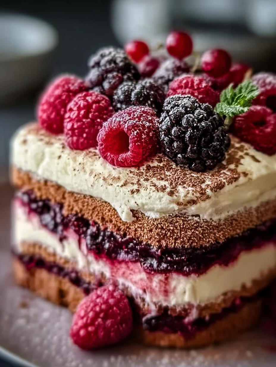 Gewürztorte mit Waldalkoholfreien Beeren und Mascarpone-Zimt-Creme image 2