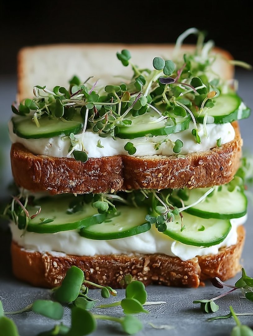 Mozzarella-Gurken-Sandwich mit Kresse – Frisch, leicht und voll im Geschmack! image 2