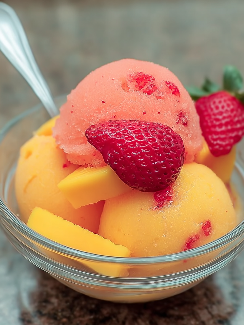 Rezept für erfrischendes Mango-Erdbeer-Sorbet image 2