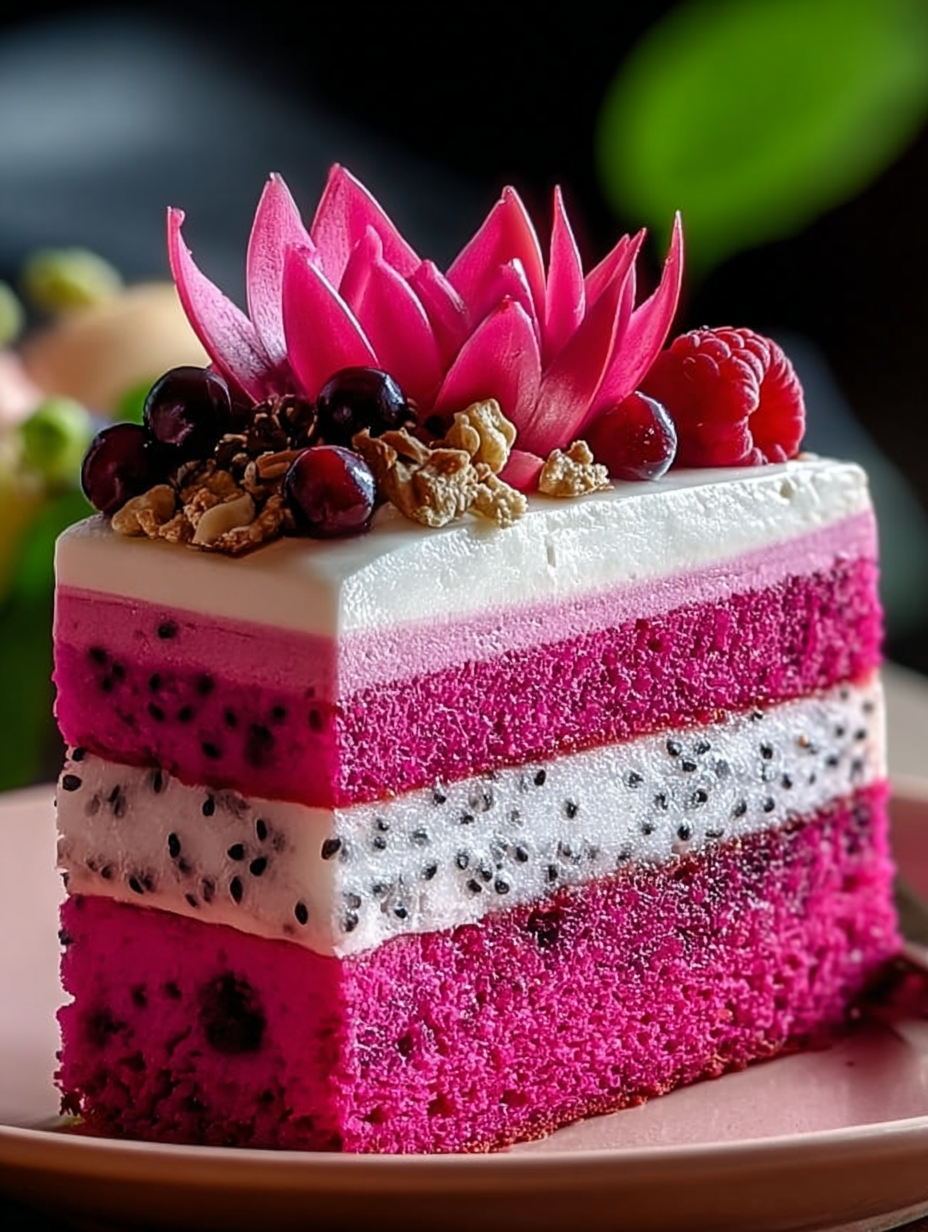 Saftige rosa Drachenfrucht-Schichttorte image 2