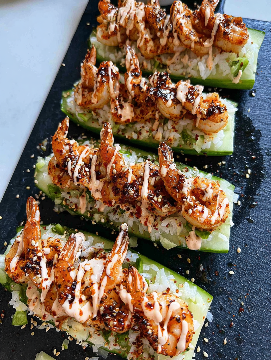 Scharfe Garnelen-Gurken-Sushi-Boote image 2