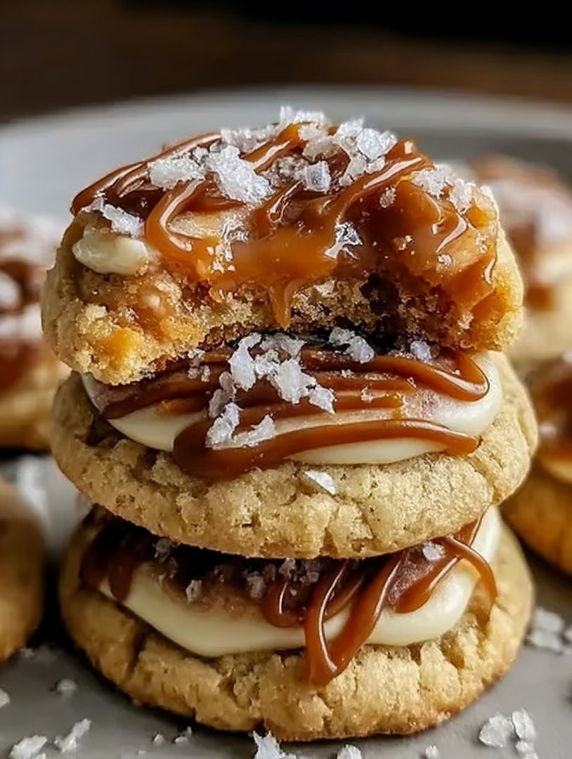 Weiche gesalzene Karamell-Käsekuchen-Kekse image 2