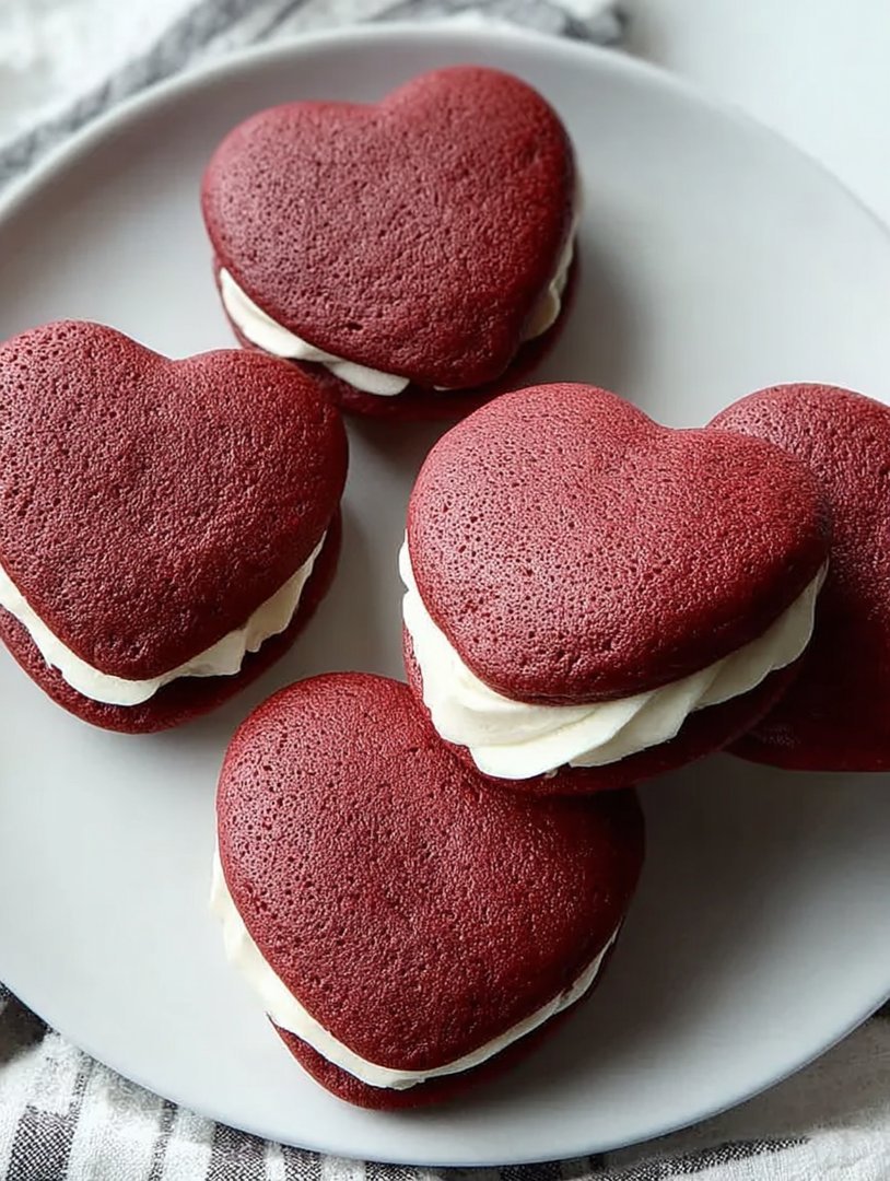 Herzförmige rote Samt-Whoopie-Pies image 2