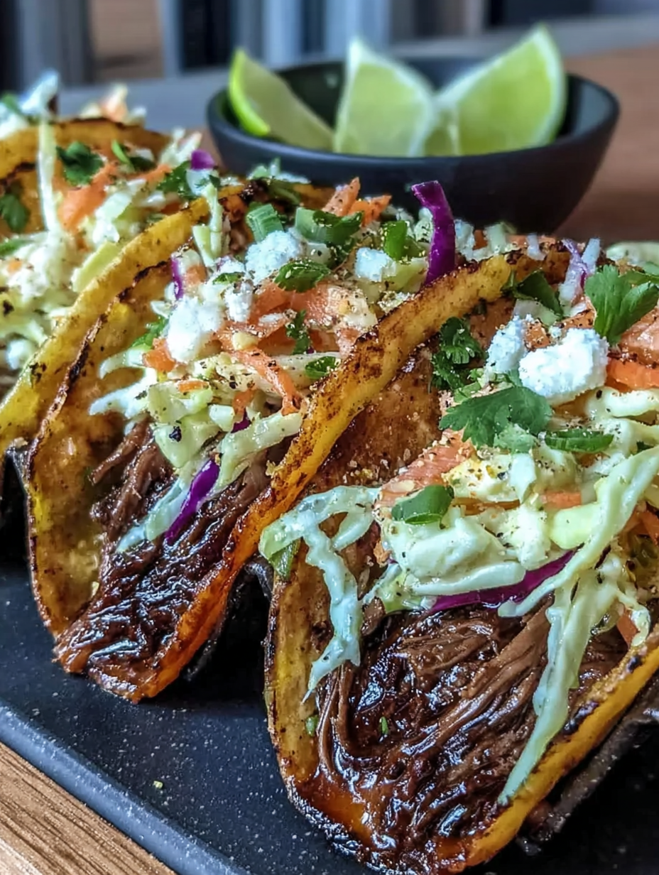 Schmackhafte koreanische Rindfleisch-Tacos aus dem Schmortopf mit würzigem Gochujang-Krautsalat image 2
